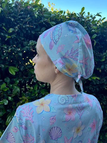 Ocean Petals Scrub Cap